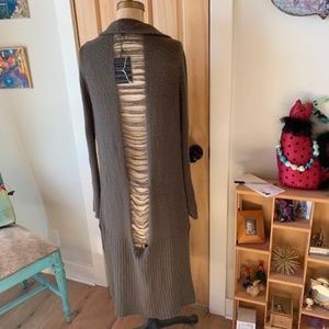 Dance & Marvel Midi-Length Open Front Sweater